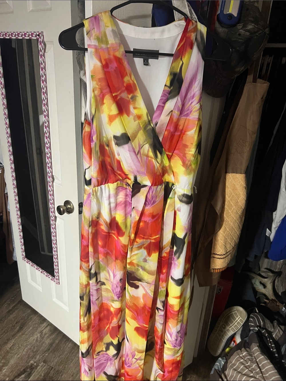 Floral Watercolor  Maxi Dress - Multicolor